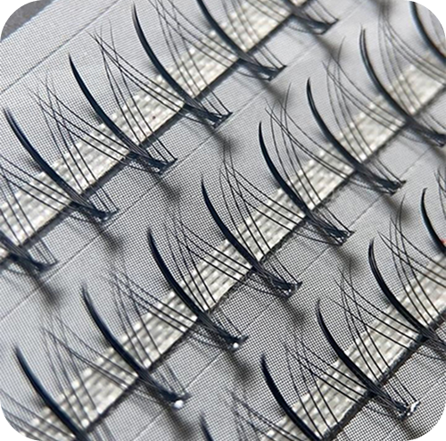 Pestañas de punto fibra de seda, curva c, lash janes naturales