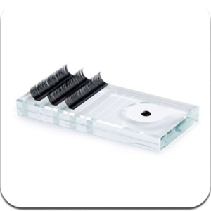 SOPORTE ACRÍLICO TRANSPARENTE PARA PESTAÑAS – Base profesional para aplicación de extensiones