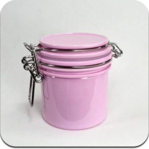 TANQUE DE CARBONO CON BROCHE “ROSA Y NEGRO” – Contenedor hermético para adhesivo de pestañas