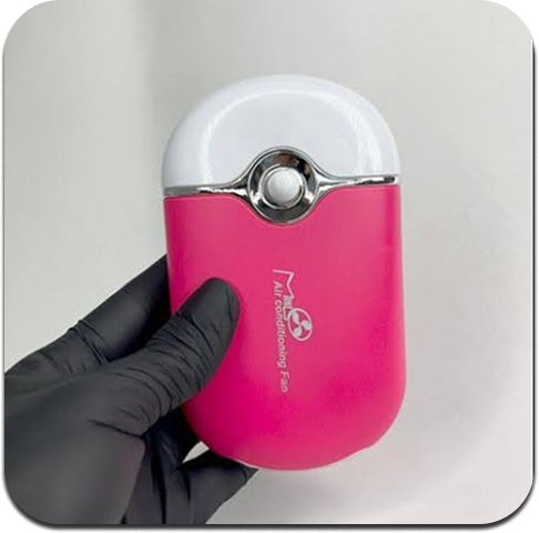 VENTILADOR “ROSA, FUCSIA Y NEGRO” – Mini fan recargable para extensiones de pestañas