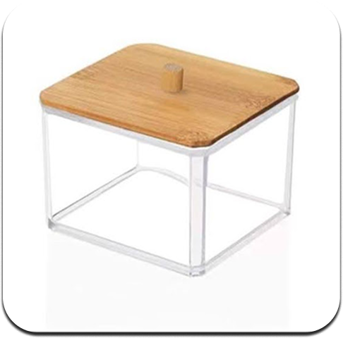 Organizador con tapa de madera (cotonete) - Imagen 2